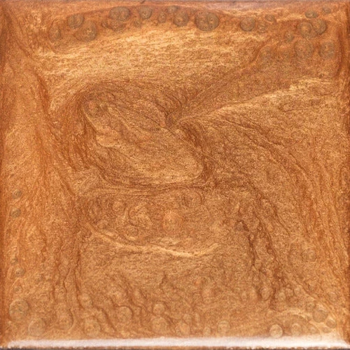 Brown textured square tile with swirling patterns.
