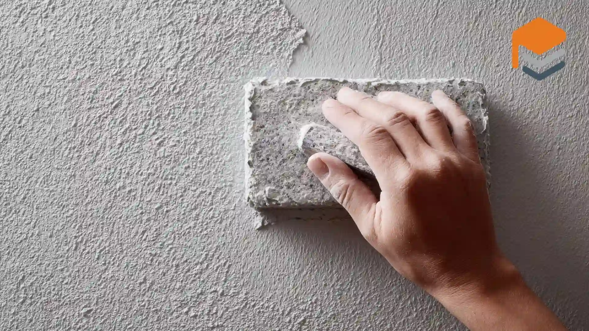 Hand repairing uneven concrete coating