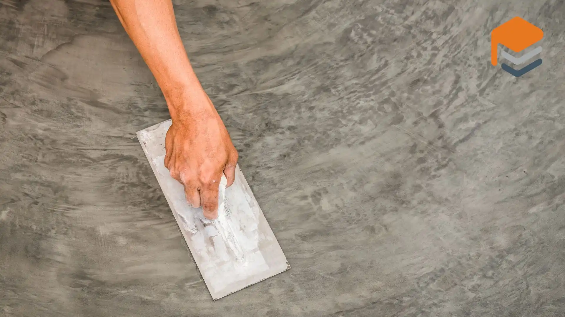 Hand smoothing concrete with trowel